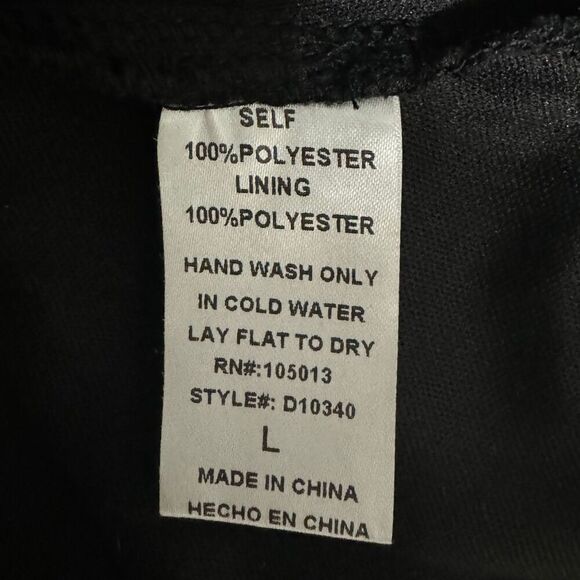 SAVANNA JANE Taking a Shine Embroidered Long Sleeve Dress Black Tan NWT Large - Picture 7 of 7